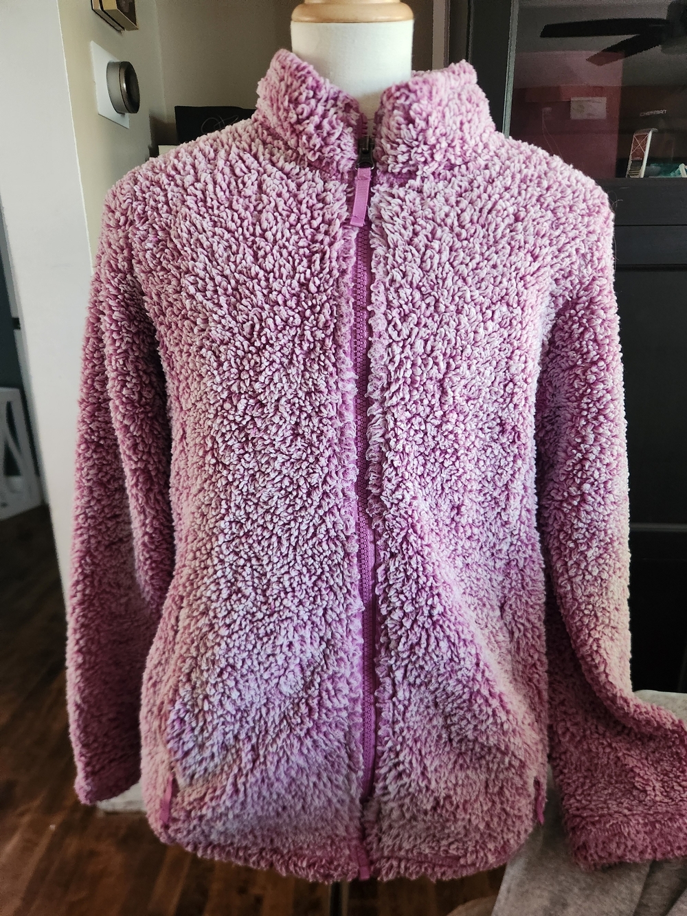 32 Degrees Girls' Plush Full-Zip Jacket in Lavender Pink